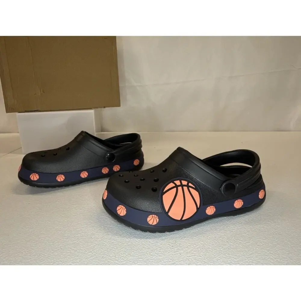 Basketball Foam Clogs Slides Graphic Water Shoes Black Kids Size 1